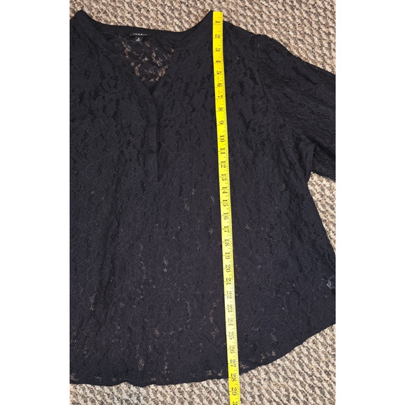 Torrid Harper Lace Blouse 3X Black WhimsyGoth Romantic Boho Plus Size Top Sheer - Picture 8 of 11